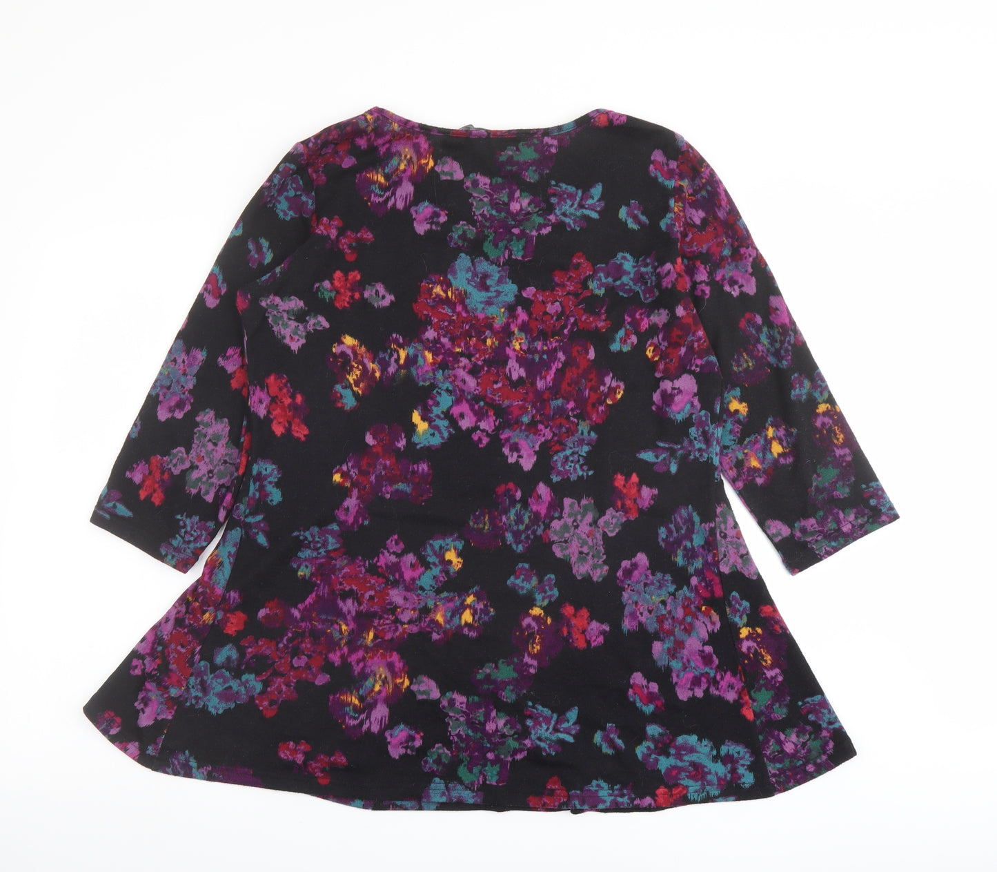 EWM Womens Multicoloured Floral Polyester Basic Blouse Size 16 Boat Neck