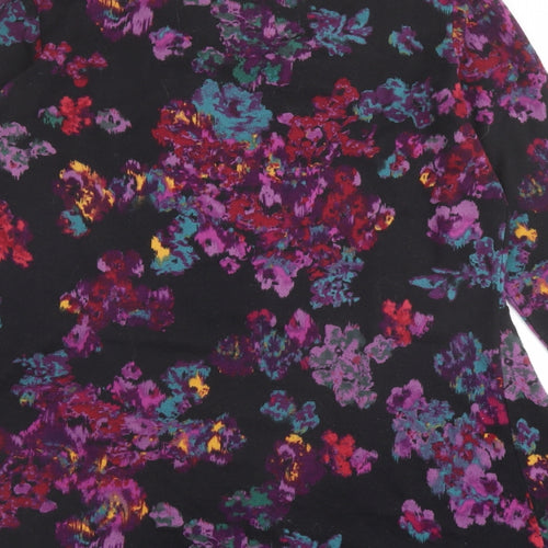EWM Womens Multicoloured Floral Polyester Basic Blouse Size 16 Boat Neck