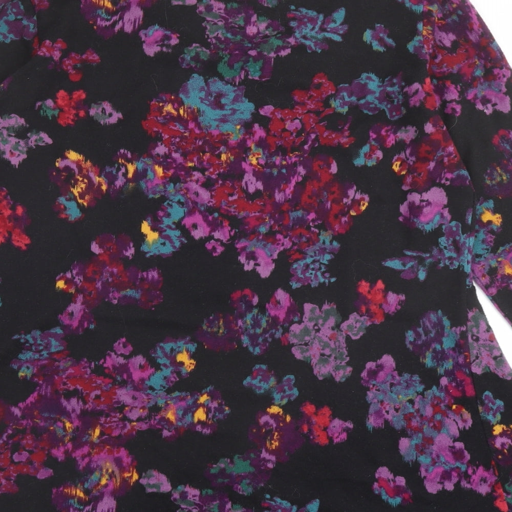 EWM Womens Multicoloured Floral Polyester Basic Blouse Size 16 Boat Neck