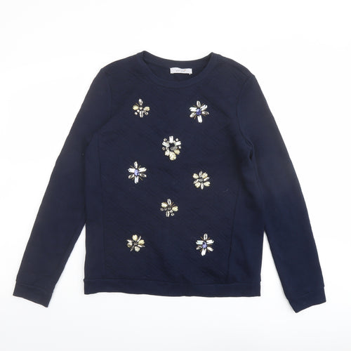 Per Una Womens Blue Cotton Pullover Sweatshirt Size 8 Pullover