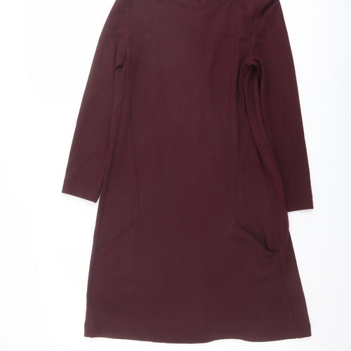 H&M Womens Red Viscose A-Line Size XS Boat Neck Pullover