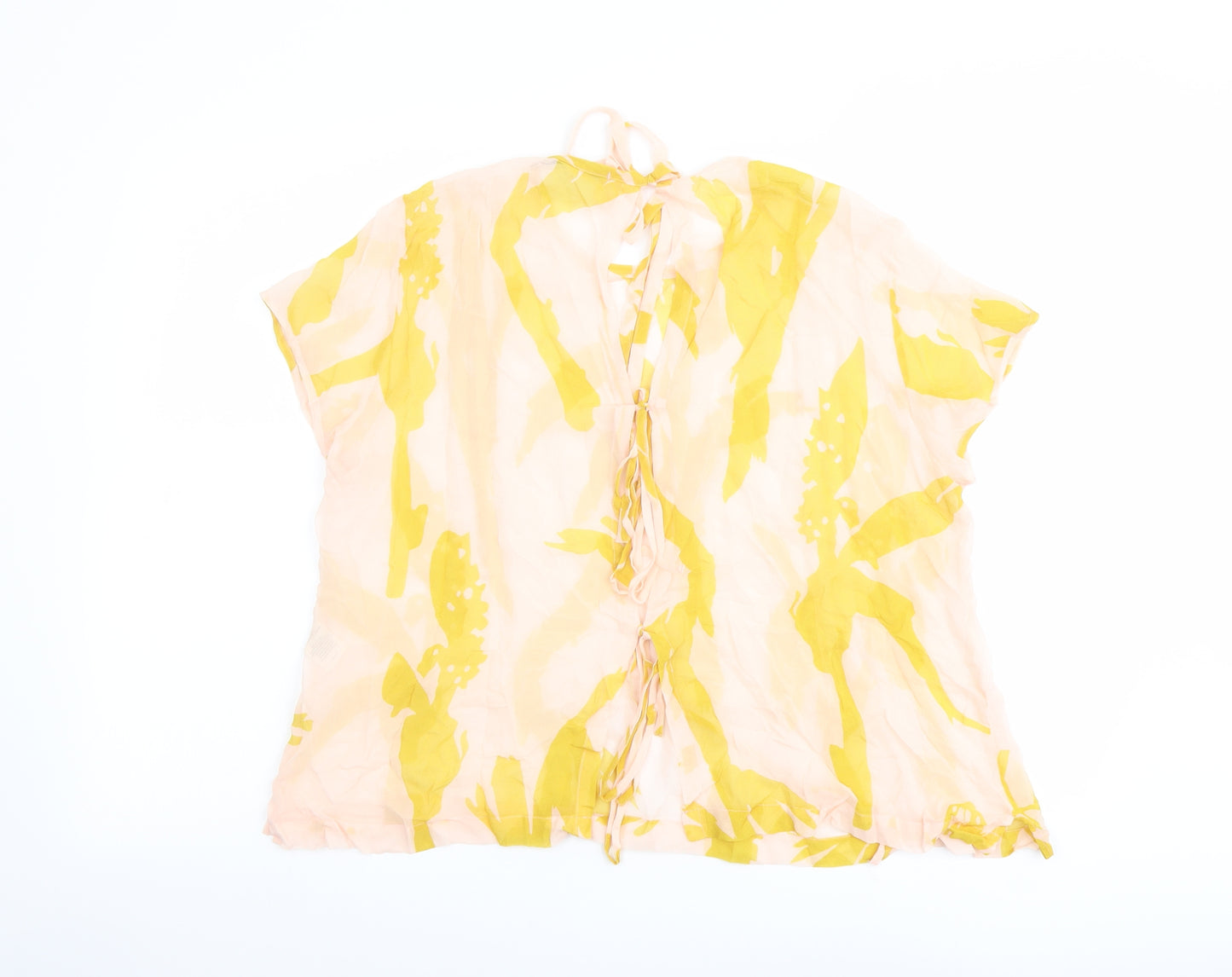 Lee Mathews Womens Pink Geometric Silk Basic Blouse Size 4 Round Neck