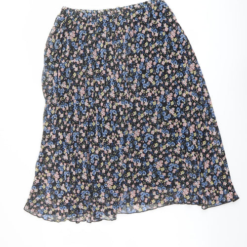 H&M Womens Multicoloured Floral Polyester Peasant Skirt Size M