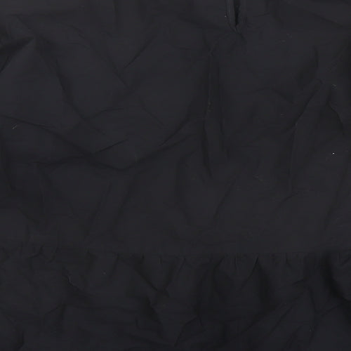 Marks and Spencer Womens Black Cotton Basic Blouse Size 12 Round Neck
