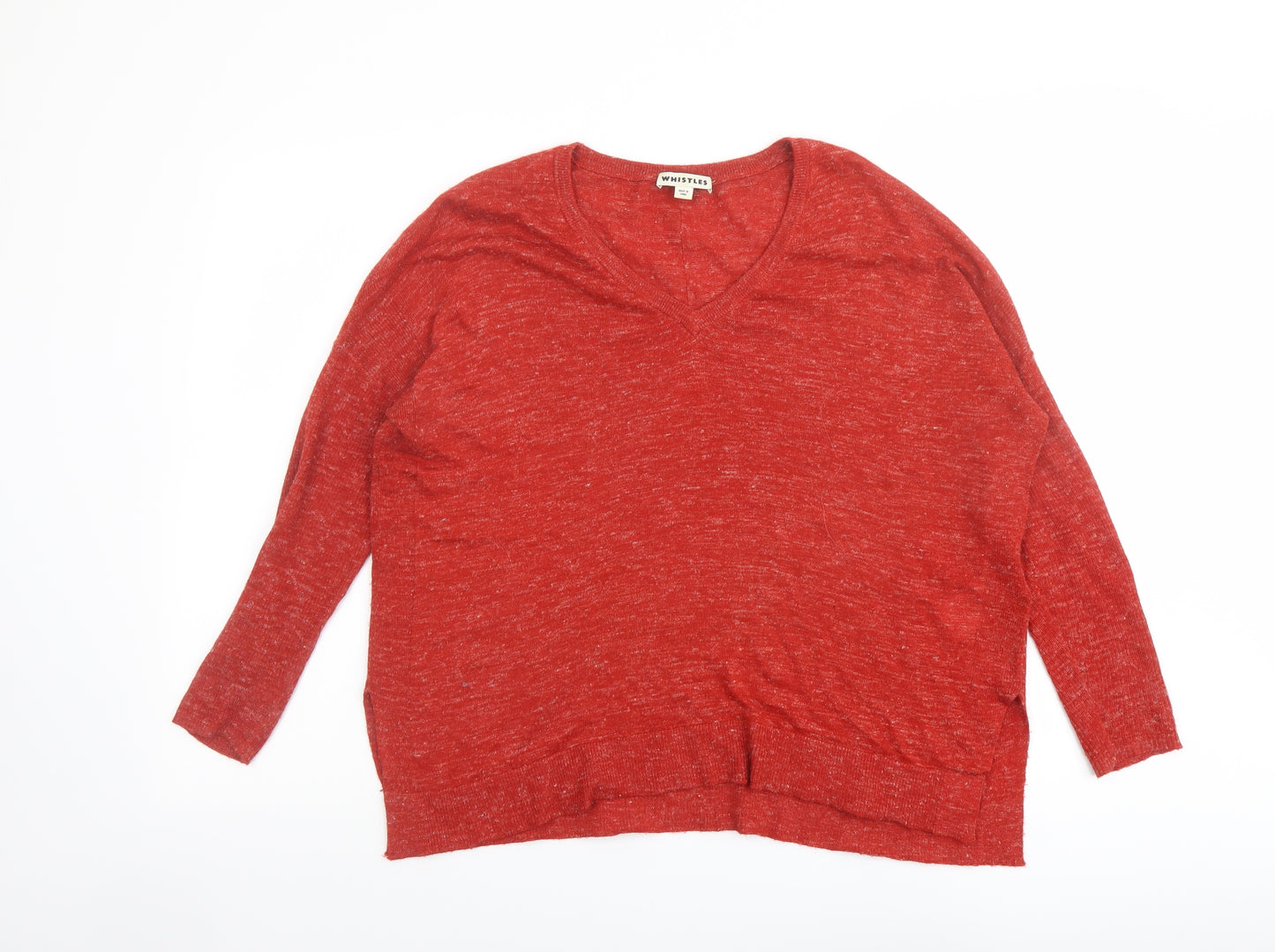 Whistles Womens Red Round Neck Acrylic Pullover Jumper Size XS