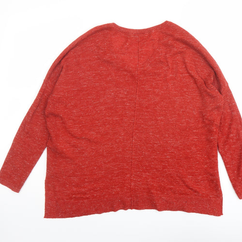 Whistles Womens Red Round Neck Acrylic Pullover Jumper Size XS