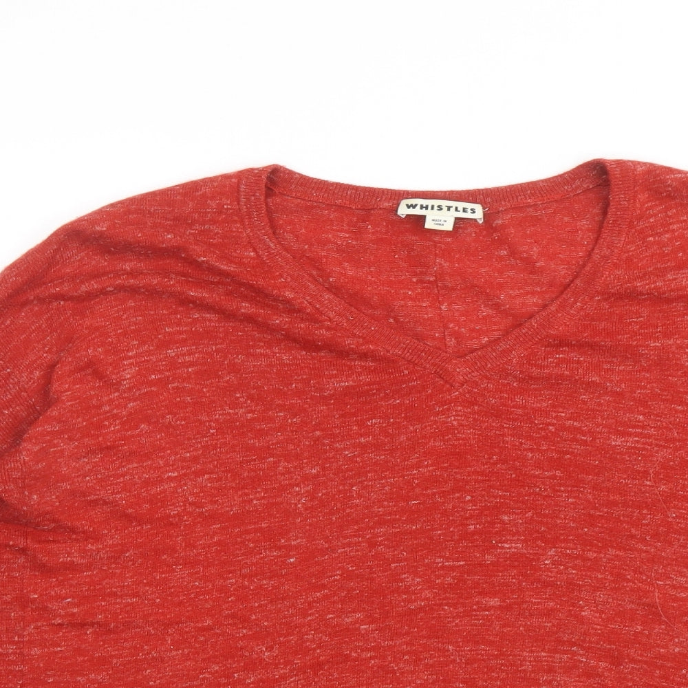 Whistles Womens Red Round Neck Acrylic Pullover Jumper Size XS