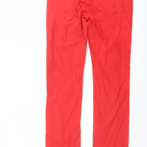 GOLFINO Womens Red Polyamide Trousers Size 12 L32 in Regular Button - Golf