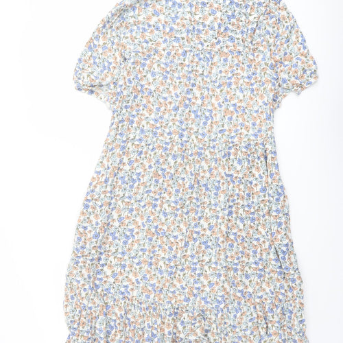 Crew Clothing Womens Multicoloured Floral Viscose Shirt Dress Size 10 Collared Button