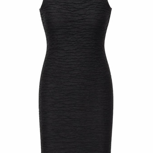 Madam Rage Womens Black Polyester Pencil Dress Size 8 Boat Neck Pullover - Textured