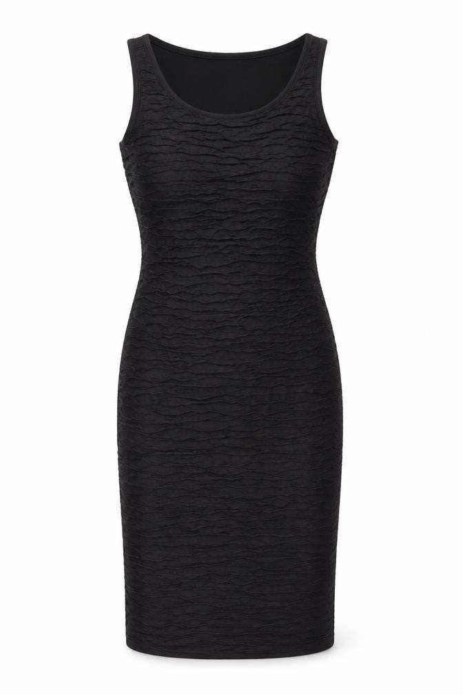 Madam Rage Womens Black Polyester Pencil Dress Size 8 Boat Neck Pullover - Textured