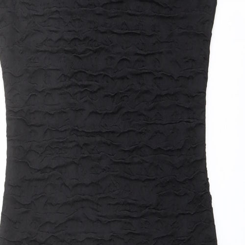 Madam Rage Womens Black Polyester Pencil Dress Size 8 Boat Neck Pullover - Textured