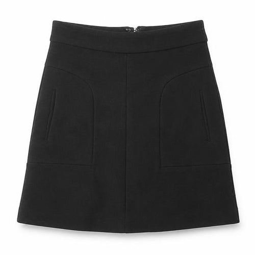 Anthropologie Womens Black Viscose A-Line Skirt Size 4 Zip