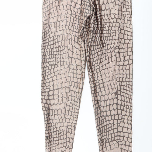 ASOS Womens Beige Animal Print Nylon Carrot Leggings Size 10 L25 in - Crocodile Print