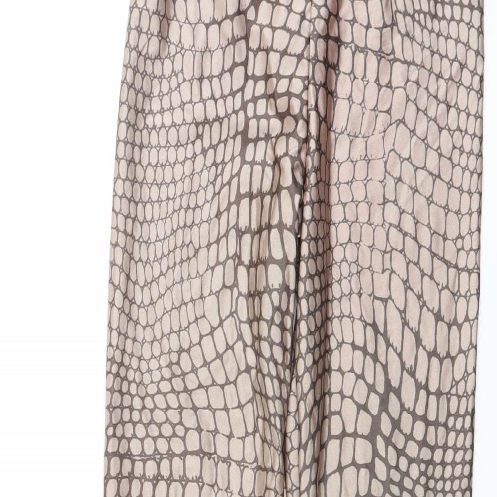 ASOS Womens Beige Animal Print Nylon Carrot Leggings Size 10 L25 in - Crocodile Print