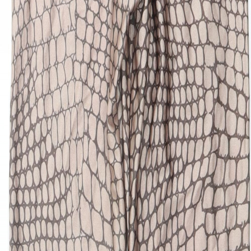 ASOS Womens Beige Animal Print Nylon Carrot Leggings Size 10 L25 in - Crocodile Print