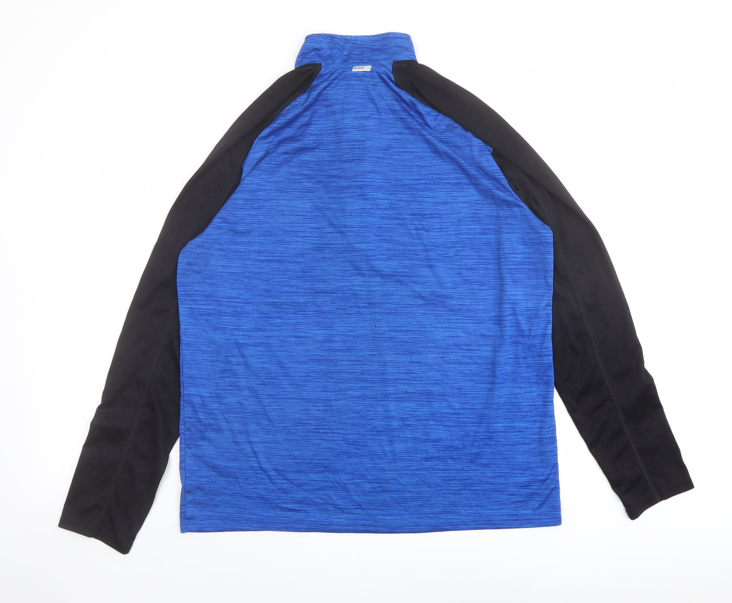 Athletic Works Mens Blue Colourblock Polyester Pullover Casual Size M Round Neck Zip
