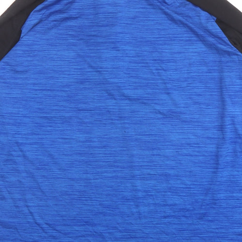 Athletic Works Mens Blue Colourblock Polyester Pullover Casual Size M Round Neck Zip