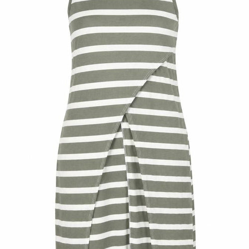 WalG Womens Green Striped Viscose Tunic Blouse Size M Round Neck - Size M-L