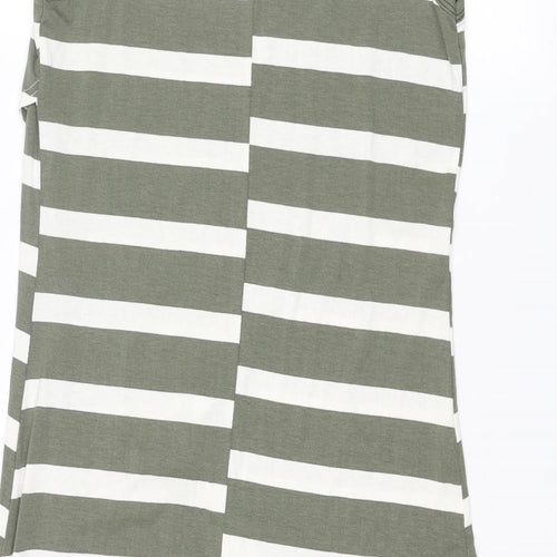 WalG Womens Green Striped Viscose Tunic Blouse Size M Round Neck - Size M-L