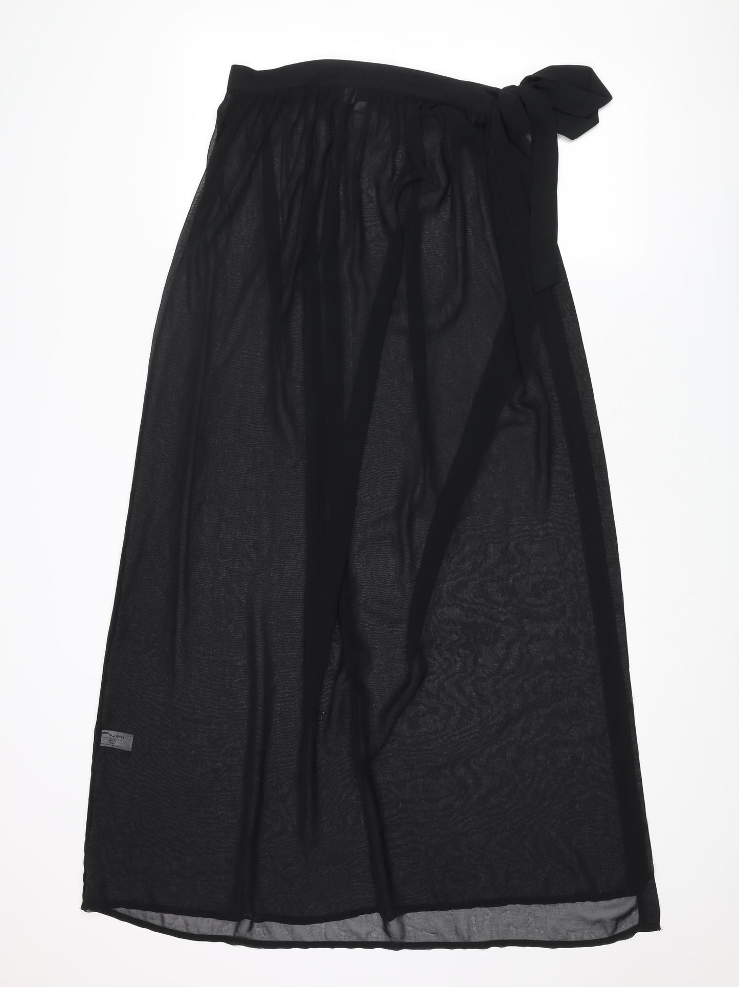 ASOS Womens Black Polyester Cover Up Size 14 - Maxi Wrap Skirt