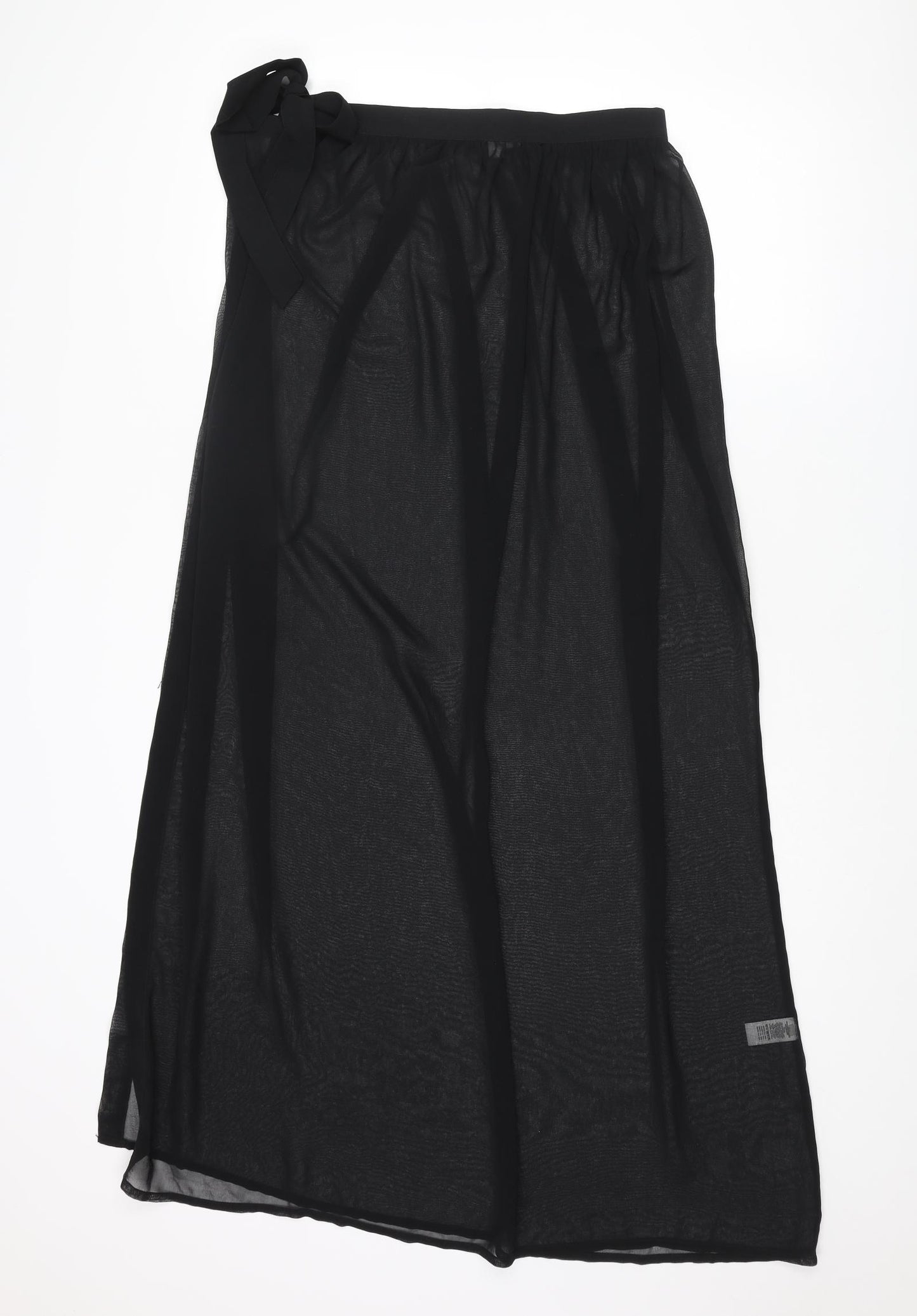 ASOS Womens Black Polyester Cover Up Size 14 - Maxi Wrap Skirt
