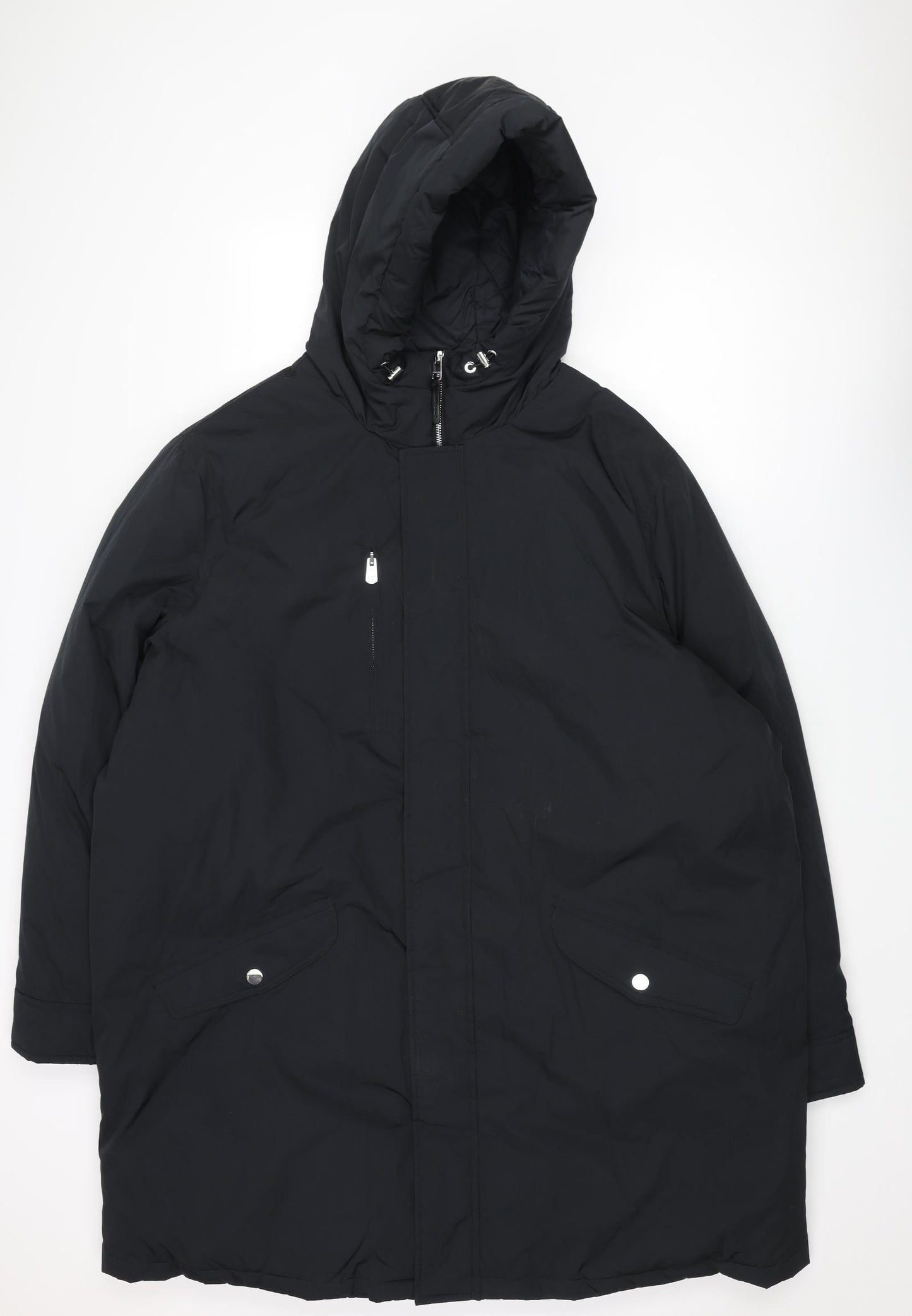 Autograph Mens Black Puffer Jacket Coat Size 3XL Zip
