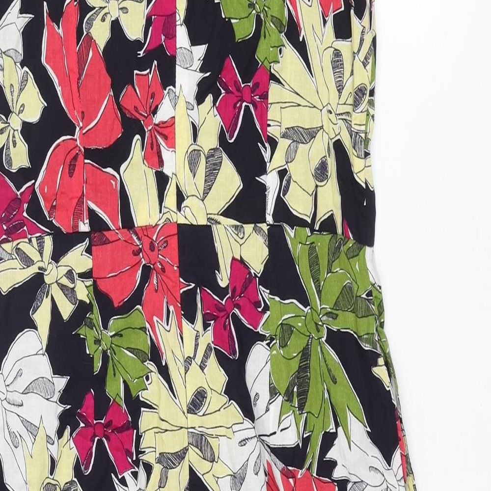 Great Plains Womens Multicoloured Geometric Polyester Pencil Dress Size M V-Neck Zip