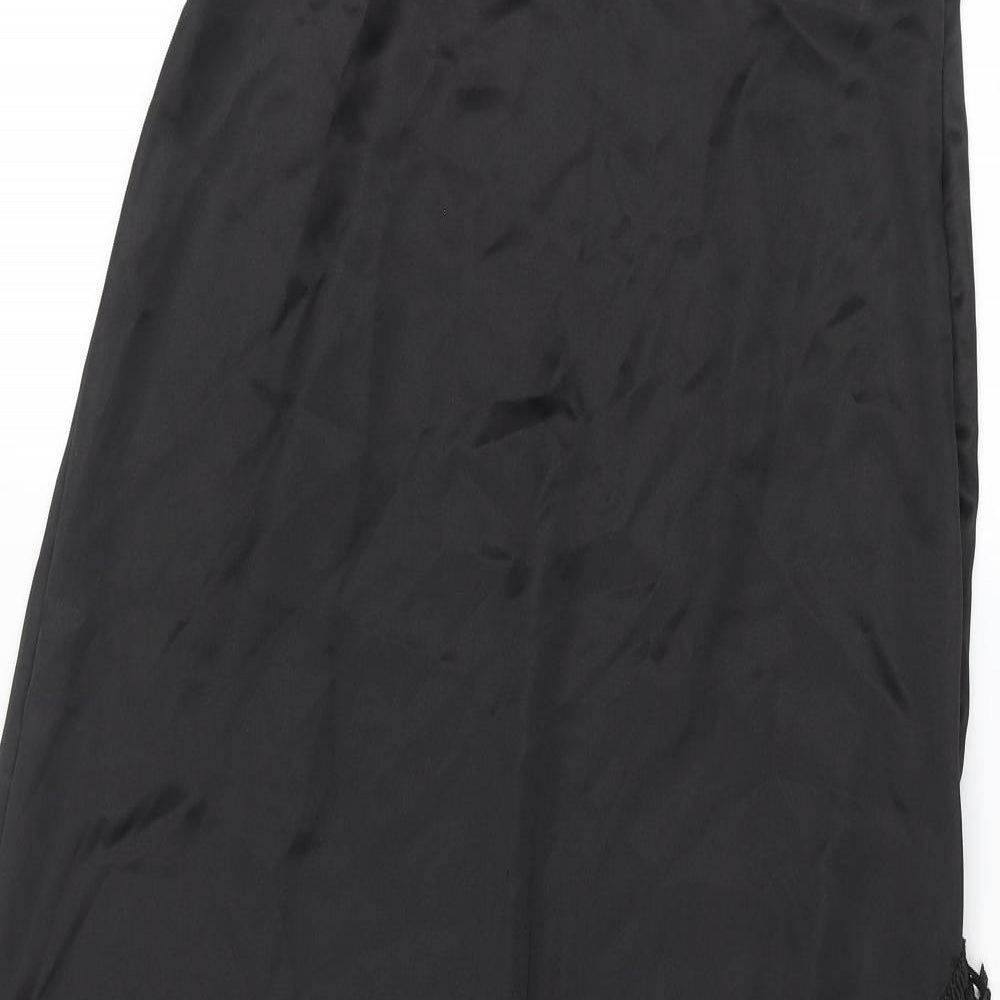 Zara Womens Black Polyester A-Line Skirt Size M