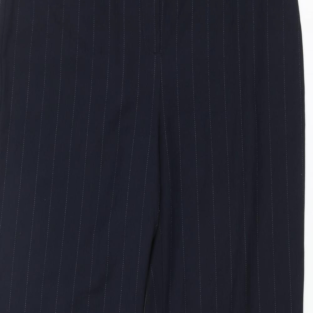 NEXT Womens Blue Striped Polyester Dress Pants Trousers Size 12 L29 in Regular Zip