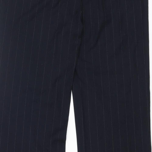 NEXT Womens Blue Striped Polyester Dress Pants Trousers Size 12 L29 in Regular Zip