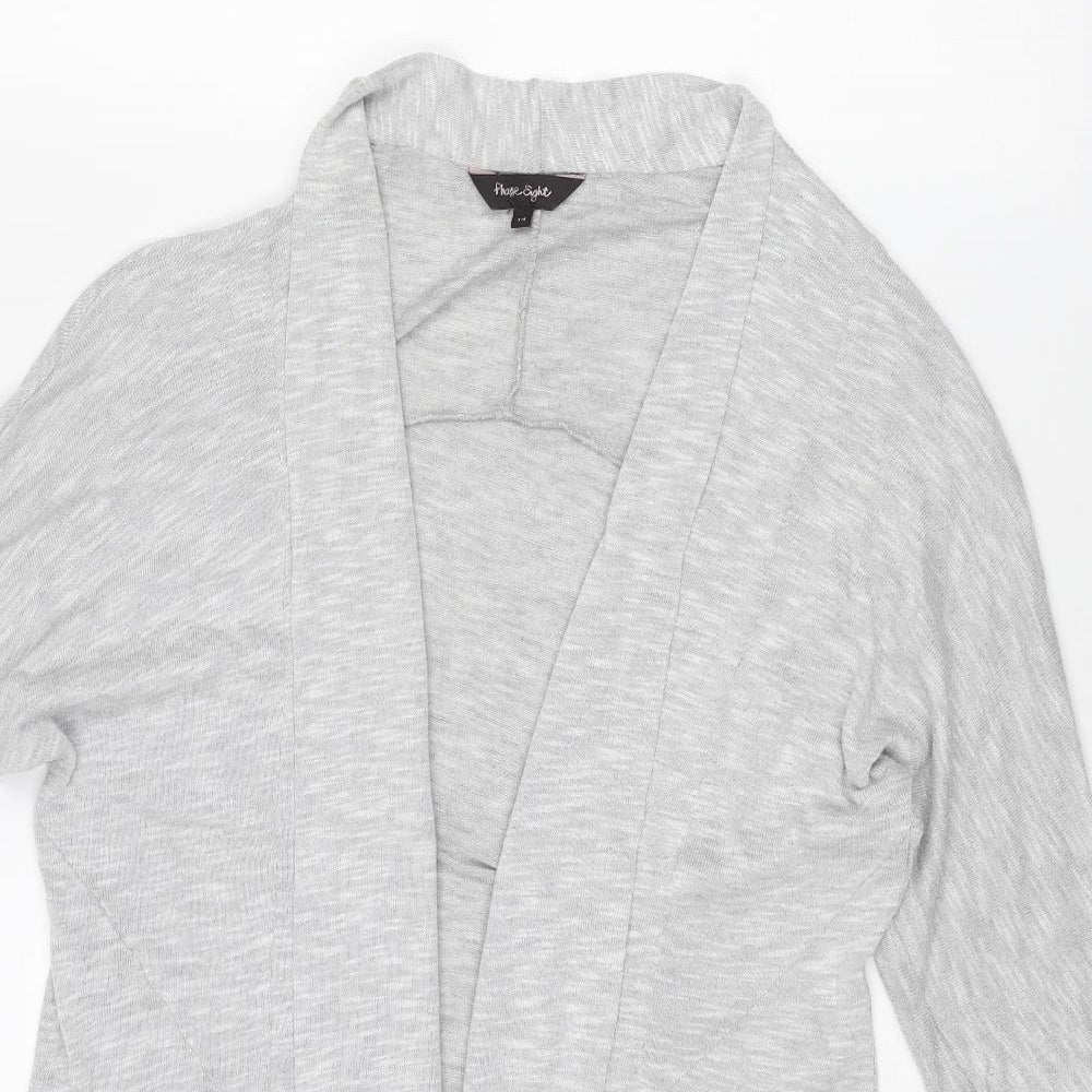 Phase Eight Womens Grey Collared Viscose Cardigan Jumper Size 14