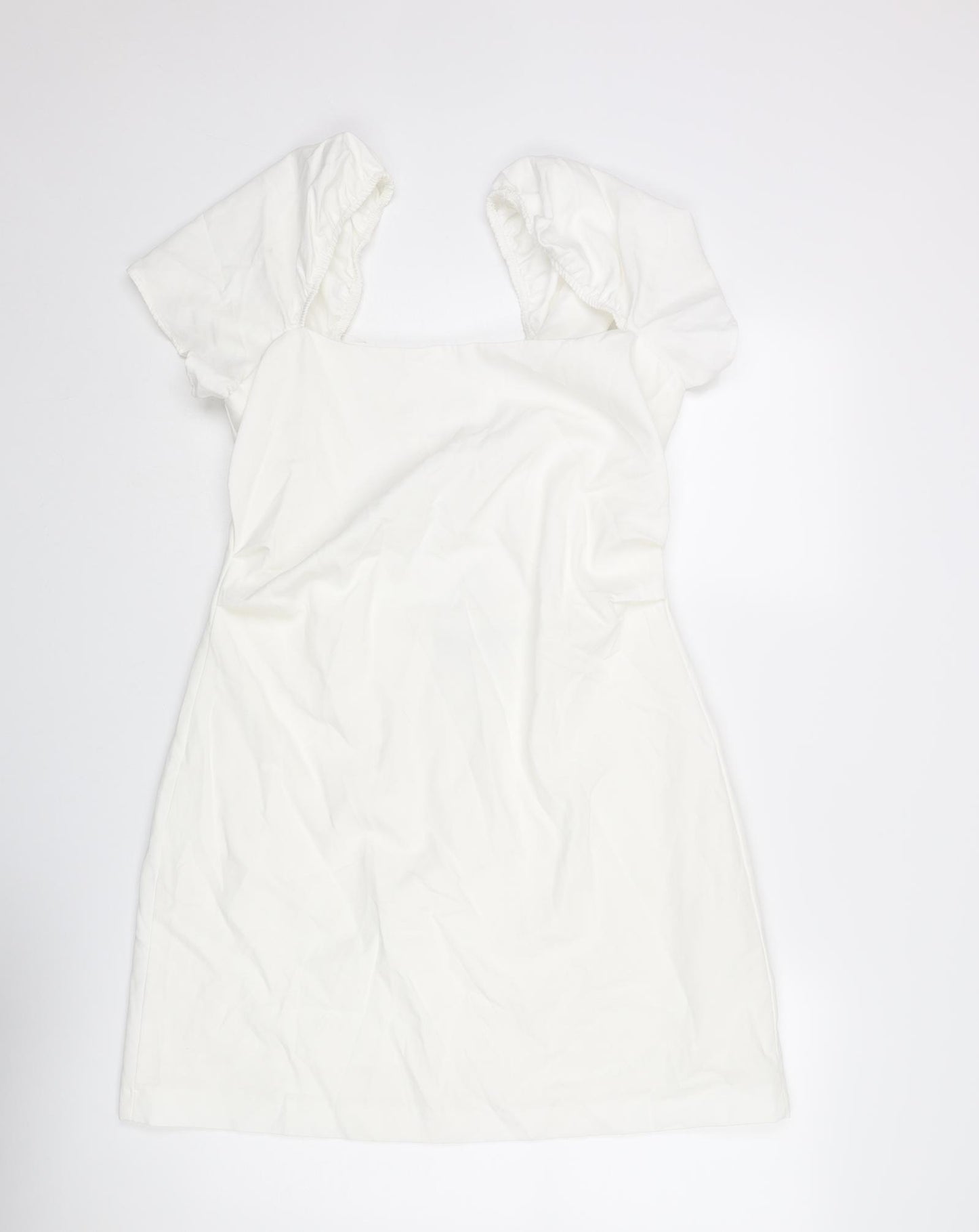 Zara Womens White Viscose A-Line Size XL Square Neck Zip