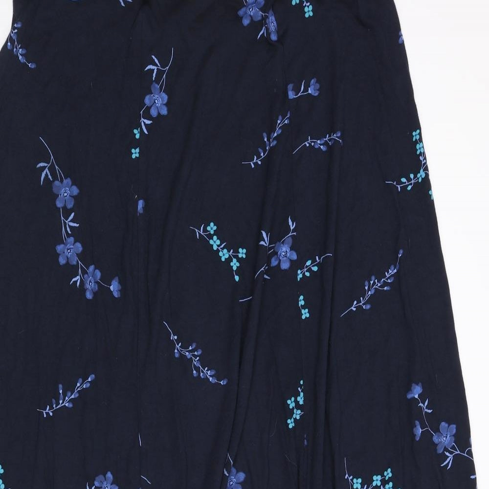 Evans Womens Blue Floral Viscose Swing Skirt Size 18