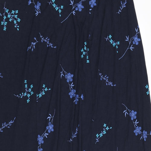 Evans Womens Blue Floral Viscose Swing Skirt Size 18