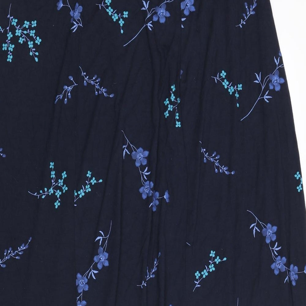 Evans Womens Blue Floral Viscose Swing Skirt Size 18