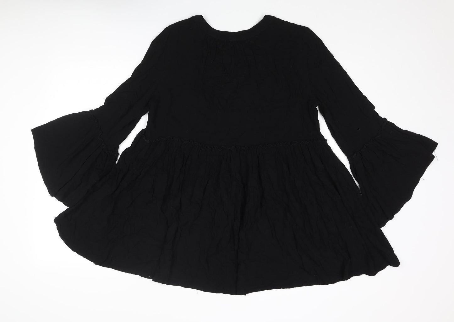 Apricot Womens Black Viscose Basic Blouse Size 8 V-Neck