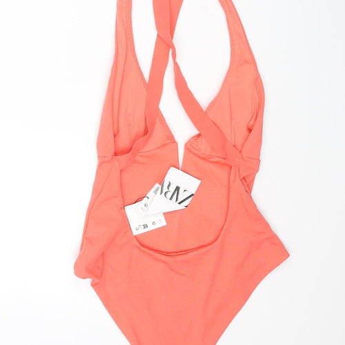 Zara Womens Pink Polyamide One Piece Size S - Halter