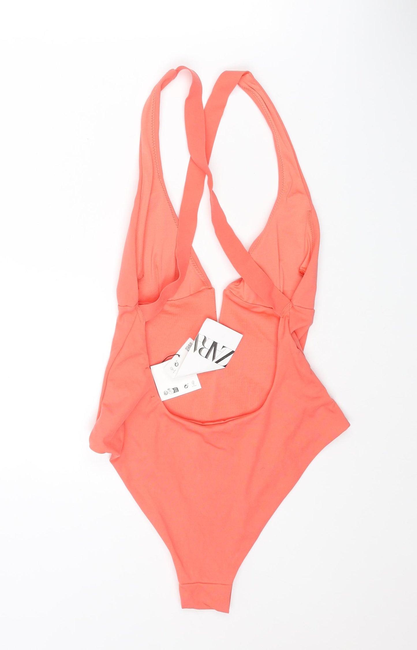 Zara Womens Pink Polyamide One Piece Size S - Halter