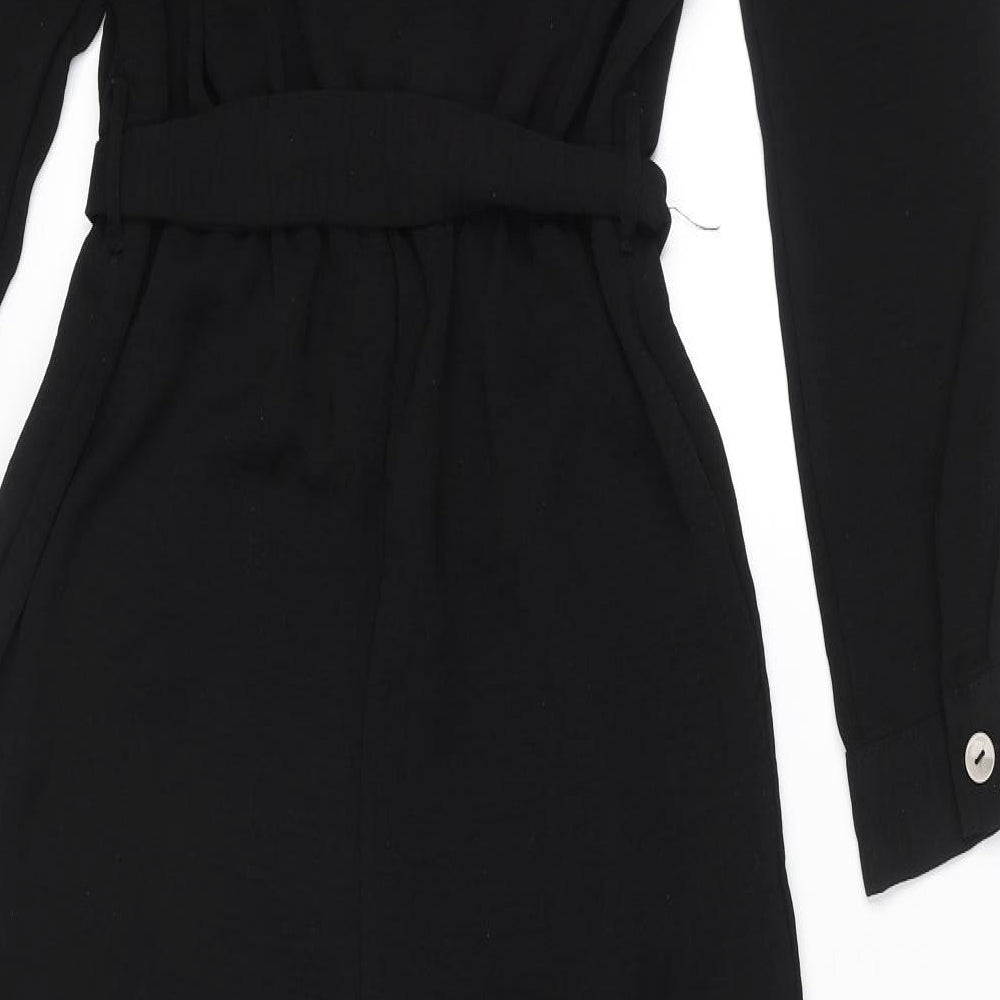 New Look Womens Black Polyester Jumpsuit One-Piece Size 10 L27 in Button