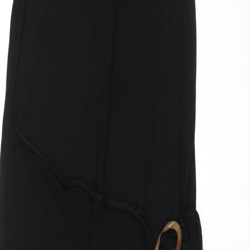 River Island Womens Black Viscose Maxi Size 10 Round Neck Tie