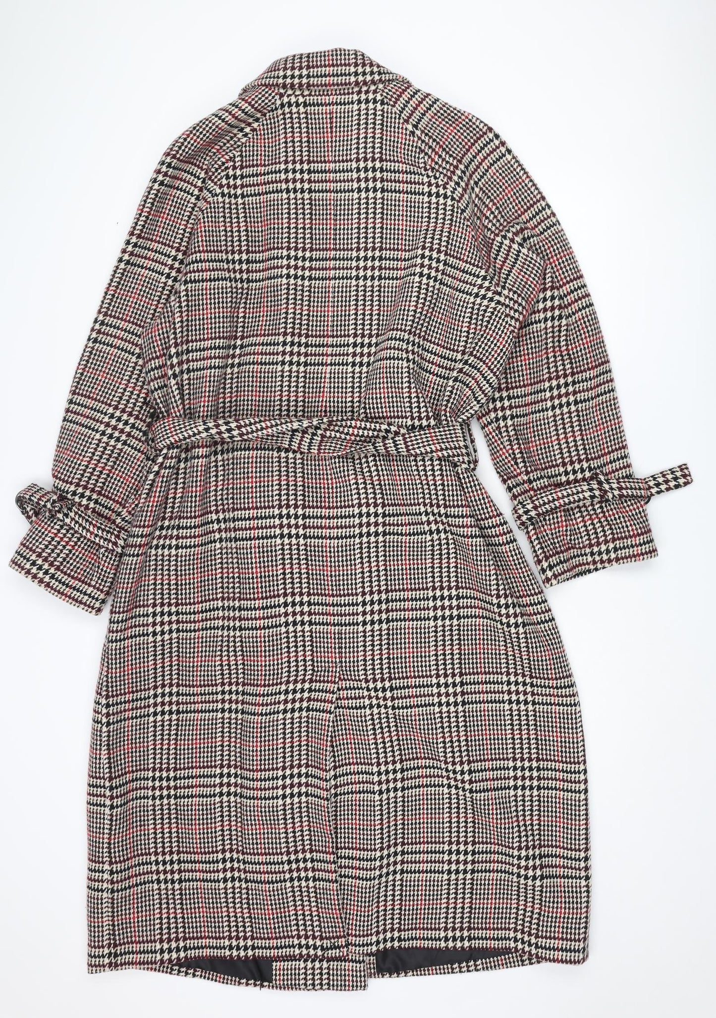 Marks and Spencer Womens Multicoloured Plaid Overcoat Coat Size 18 Snap