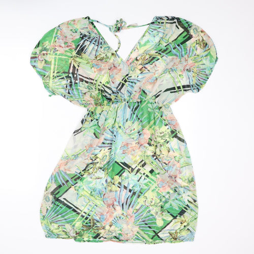 Brave Soul Womens Multicoloured Geometric Polyester Cover Up Size M