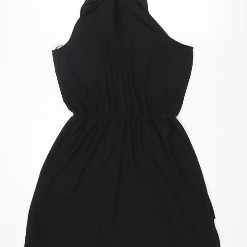 NEXT Womens Black Polyester A-Line Size 12 Halter Button