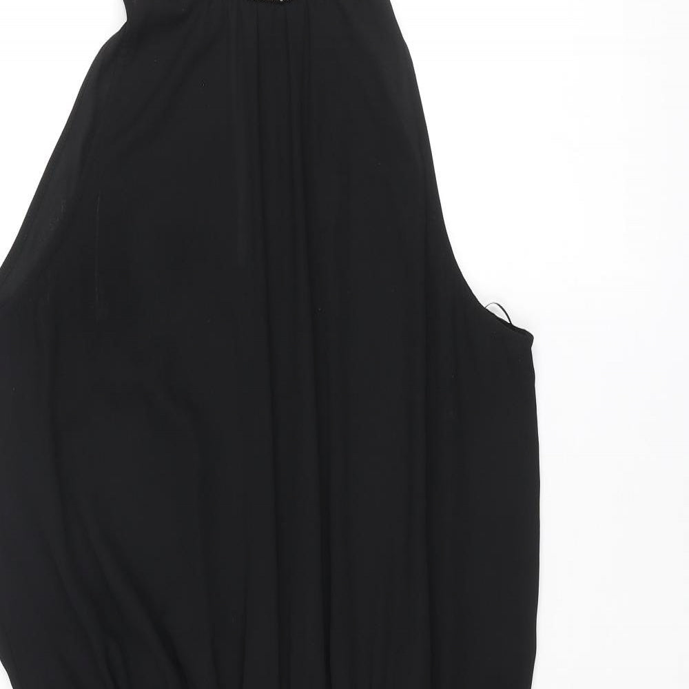 NEXT Womens Black Polyester A-Line Size 12 Halter Button