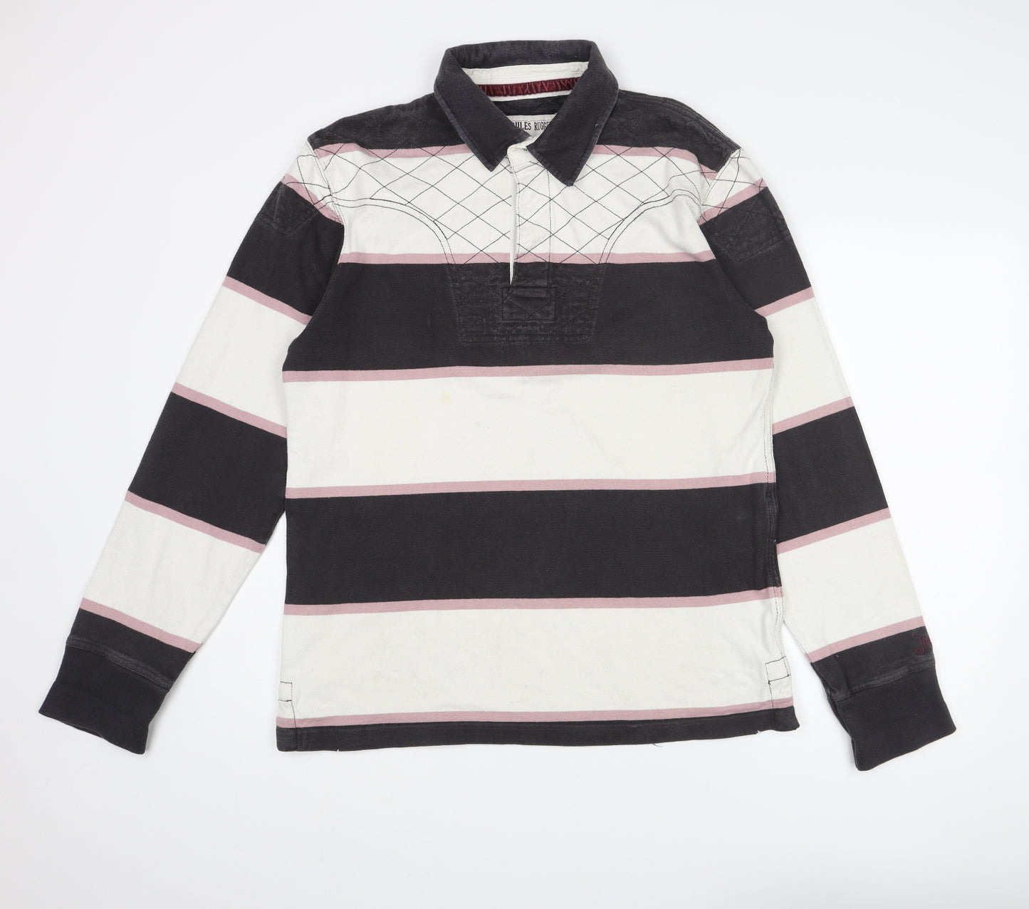 Joules Mens Multicoloured Colourblock Cotton Polo Size M Collared Button