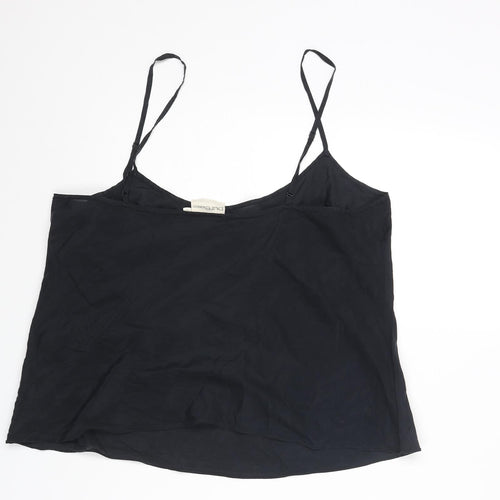 DKNY Pure Womens Black Silk Camisole Tank Size L Scoop Neck