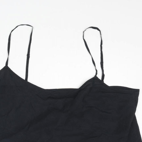 DKNY Pure Womens Black Silk Camisole Tank Size L Scoop Neck