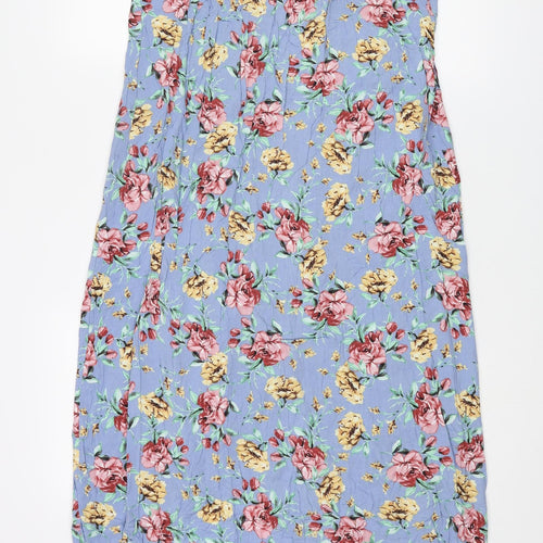 New Look Womens Multicoloured Floral Viscose A-Line Skirt Size 14 Button