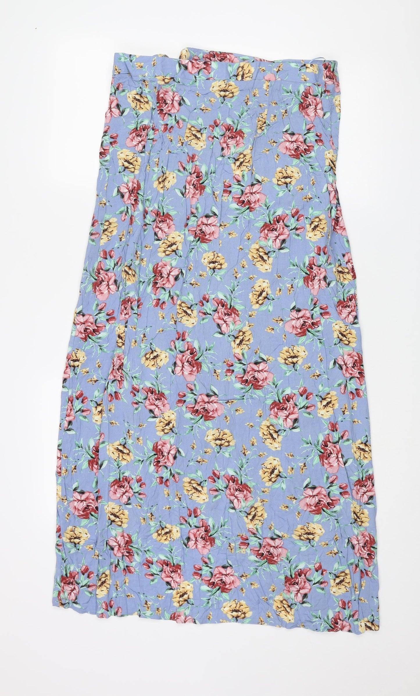 New Look Womens Multicoloured Floral Viscose A-Line Skirt Size 14 Button